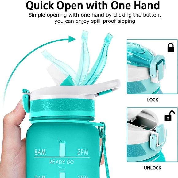 💝 Water Bottle with Time Scale Teal & Purple - Picture 3 of 6